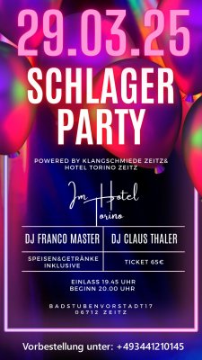 Schlagerparty am 29.03.2025